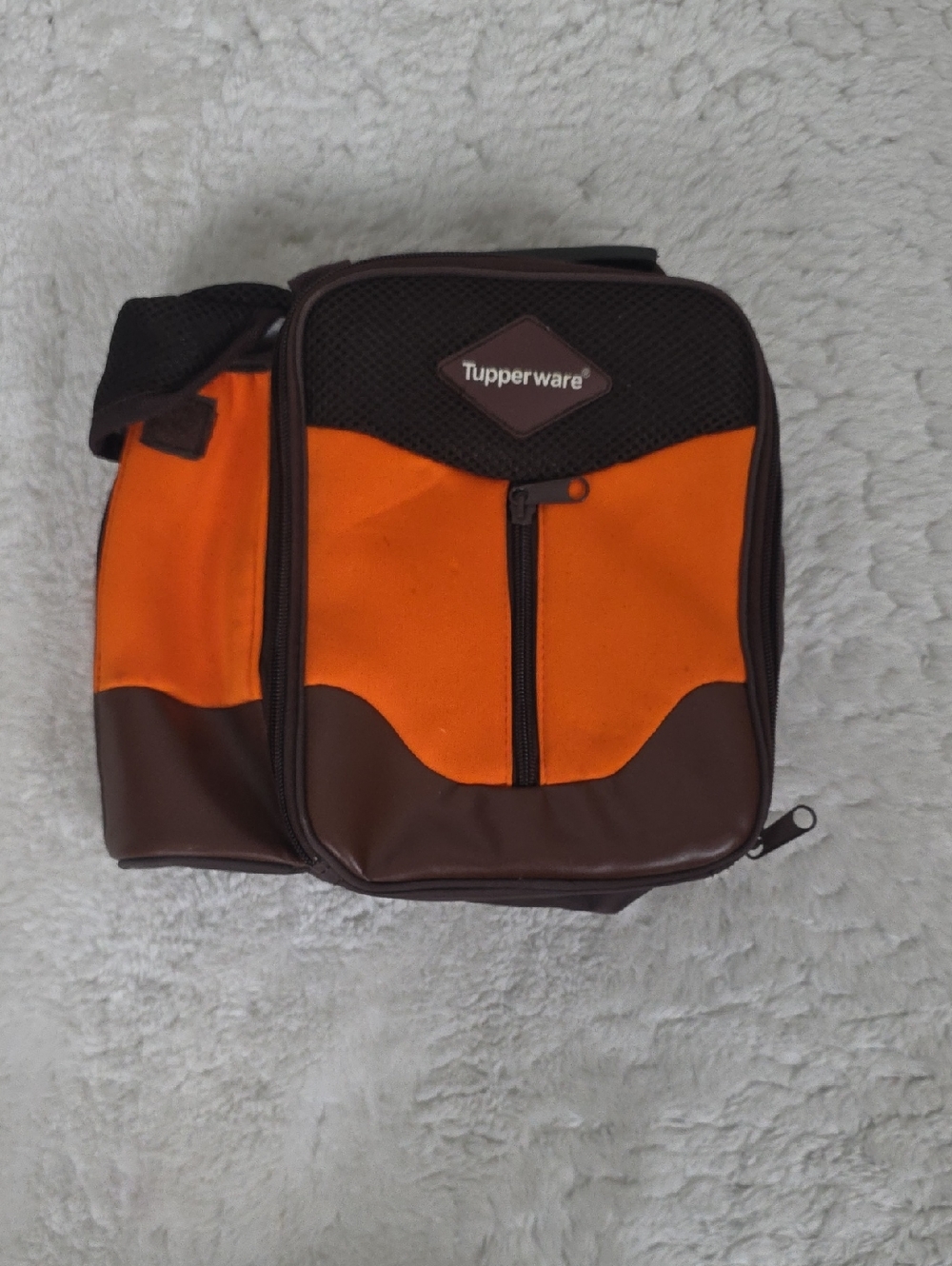 Tupperware Orange and Brown  Lunch Bag